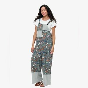 Yak & Yeti Mushroom Fairy Hippie Gypsy Cottage Boho Festival Overalls Jumpsuit